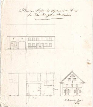 Voit, Johann Michael; Schwabmünchen; Haus Stengel - Grundriss, Ansichten