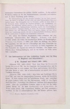F. Die Reformation auf den britischen Inseln und ihr Sieg in England und Schottland