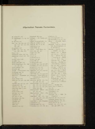 Allgemeines Namens-Verzeichnis.