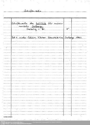 Schriftenreihe Instituts