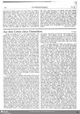 Aus dem Leben eines Uhrmachers (Fortsetzung)