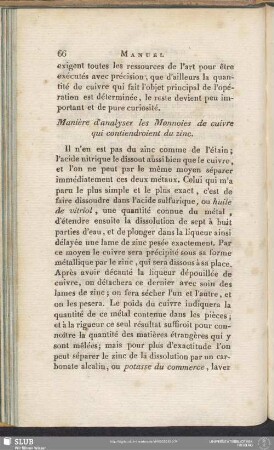 Manière d'analyser les Monnoies de cuivre qui contiendroient du zinc