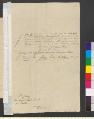 Brief von Westphälischen Gesellschaft zur Beförderung vaterländischer Kultur, General-Verwaltung der an Goethe, Johann Wolfgang von