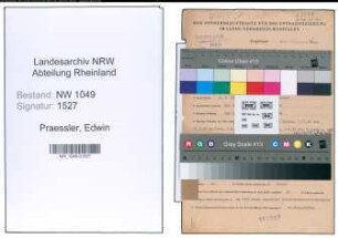 Entnazifizierung Edwin Praessler , geb. 04.03.1895 (Kaufmaennischer Angestellter)