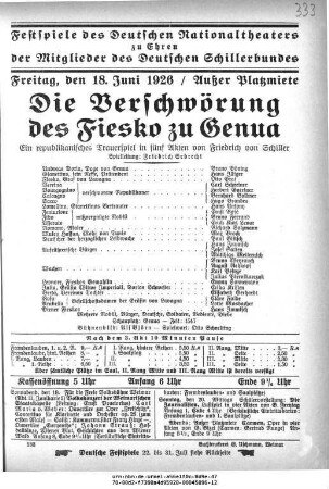 Die Verschwörung des Fiesko zu Genua