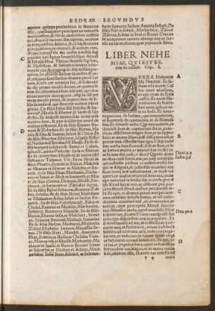 Liber Nehemiae, Qui Est Esdrae secundus.
