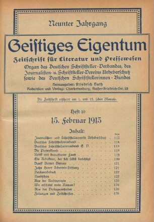 Heft 10 (15. Februar 1913)