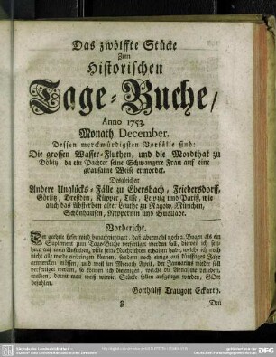 Das zwölffte Stücke. Monath December