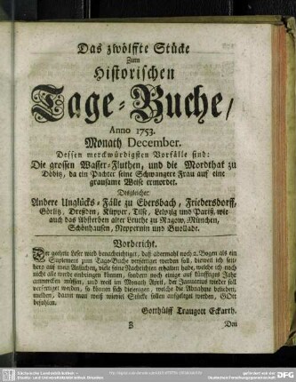 Das zwölffte Stücke. Monath December