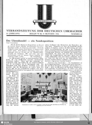 Der Uhrenhandel - ein Sonderproblem