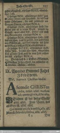 IX. Von der Himmel-Fahrt Jesu Christi