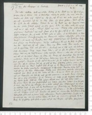 Brief von Adelbert von Chamisso an Karl August Varnhagen von Ense, geschrieben von Johann Friedrich Palm