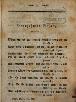 Klopstocks sämmtliche Werke, Bd. 13. Messias. Hinterlassene Schriften