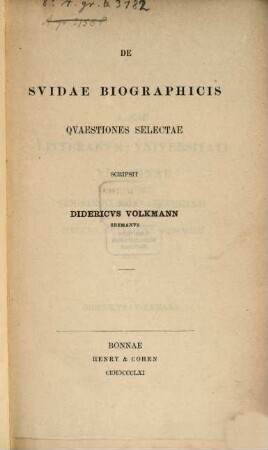 De Suidae biographicis quaestiones selectae