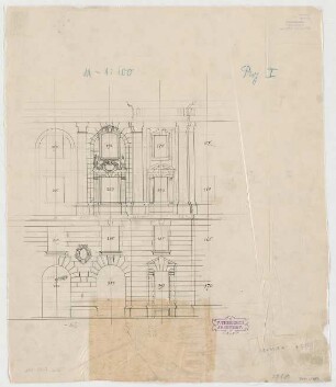Thiersch, Friedrich von; München; Justizpalast - Fassade (Ansicht)