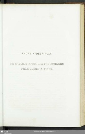 Andra Afdelningen. Ur Widorgs Krigs- och Fredsminnen Fran Svenska Tiden