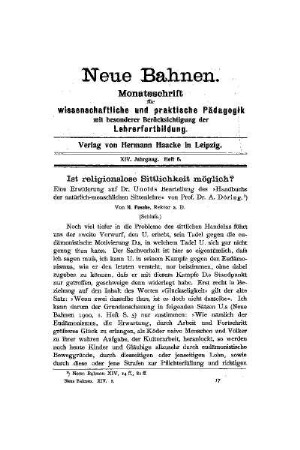 Ist religionslose Sittlichkeit möglich?