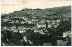 Sebnitz. Blick zum Finkenberg mit Finkenbaude