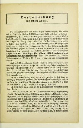 Vorbemerkung