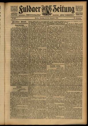 Zweite Ausgabe vom Samstag, den 29. September 1906.