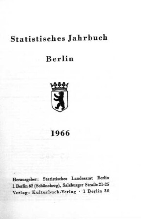 1966: Statistisches Jahrbuch