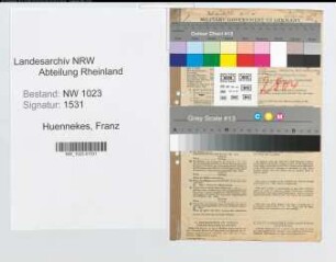 Entnazifizierung Franz Huennekes , geb. 31.07.1896 (Verw.Angest.)