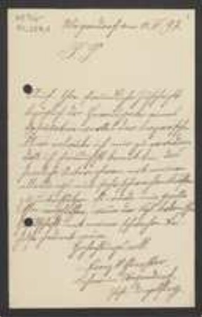 Brief von Franz Xaver Gierster an Unbekannt
