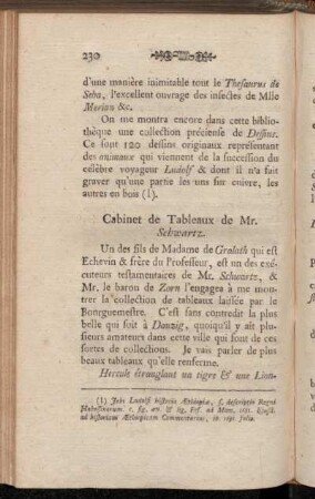 Cabinet de Tableaux de Mr. Schwartz.