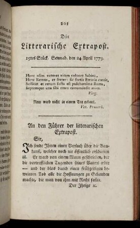 15tes Stück. Sonnabend den 24. April 1779.