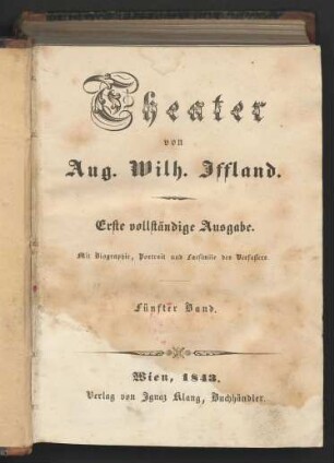 Bd. 5: [Achmet und Zenide. Frauenstand]
