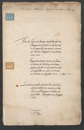 München, Hofbibliothek: Standortkatalog der spanischen Drucke, um 1575 - BSB Cbm Cat. 110