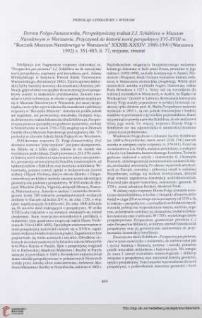 56: [Rezension von: Dorota Folga-Januszewska, Perspektywiczny traktat J.J. Schüblera w Muzeum Narodowym w Warszawie]