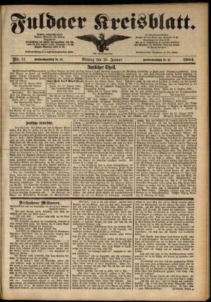 Ausgabe vom Montag, den 25. Januar 1904.