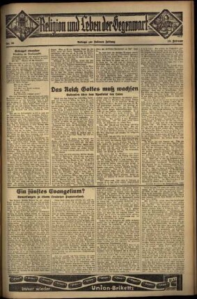 Dritte Ausgabe vom Sonntag, den 10. Februar 1935.