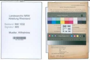 Entnazifizierung Wilhelmine Mueller , geb. 31.01.1909 ()