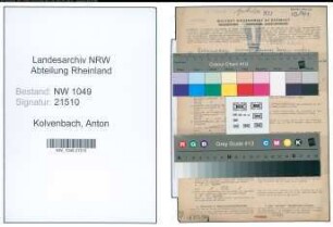 Entnazifizierung Anton Kolvenbach , geb. 18.12.1907 (Apotheker)