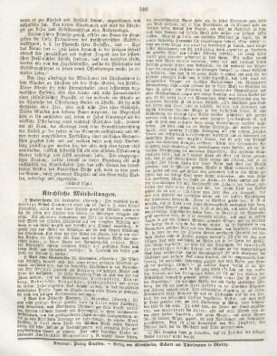540 Kirchliche Mittheilungen