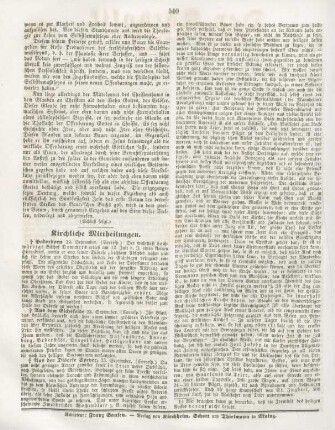 540 Kirchliche Mittheilungen