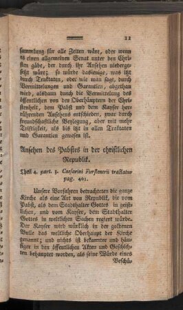 Ansehen des Pabstes in der christlichen Republik