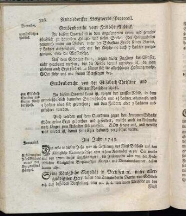 Rudelsdorffer Bergwerks-Protocoll. Im Jahr 1749.
