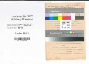 Entnazifizierung Heinz Lueke , geb. 26.02.1914 (Angestellter)