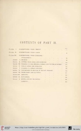 Contents of part III