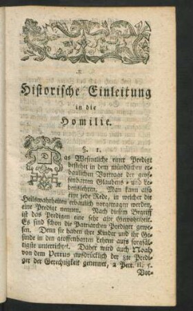 Historische Einleitung in die Homilie