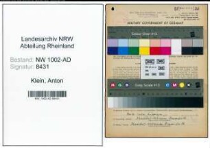 Entnazifizierung Anton Klein, geb. 17.03.1919 (Kaufm.Angest.)