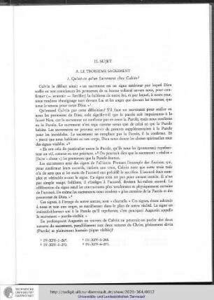 A. Le troisième sacrement