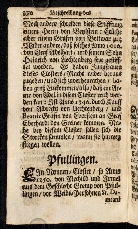 370-374, Pfullingen/Reichenbach/Rechentshofen/Steinheim/Weiler Closter/Zwiffalten