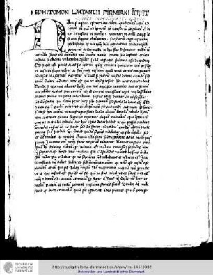 Lactantius: Institutionum Epitome, Fragment