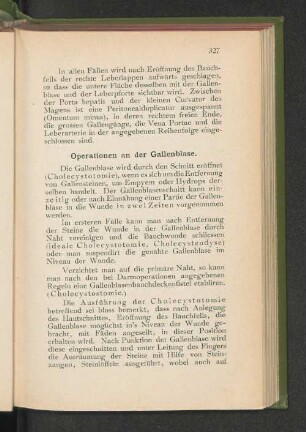 Operationen an der Gallenblase.