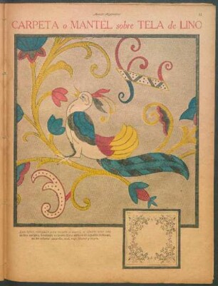 Carpeta o mantel sobre tela de lino [Bordando en punto]