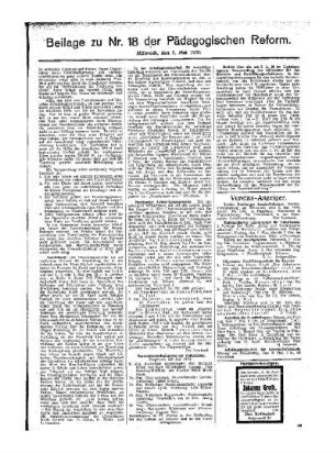 [Aus Hamburg] : [Fortsetzung aus dem Hauptblatt] ; Beilage zu Nr. 18 der Pädagogischen Reform